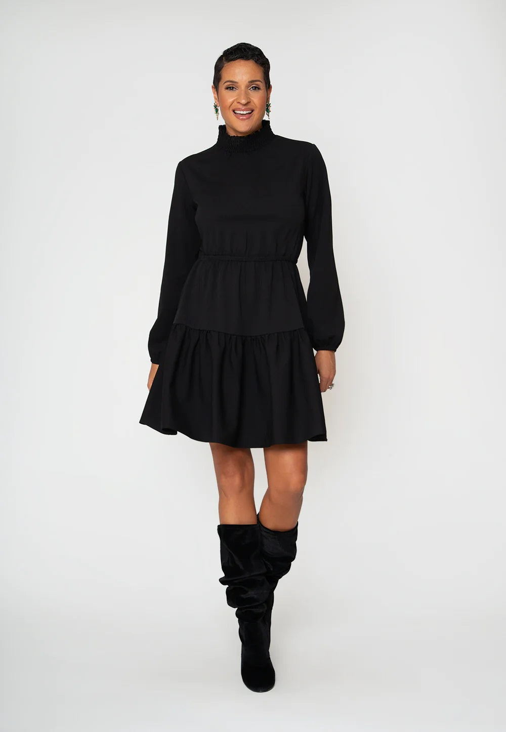 Vestido feminino Leota verde oliva preto tamanho pequeno