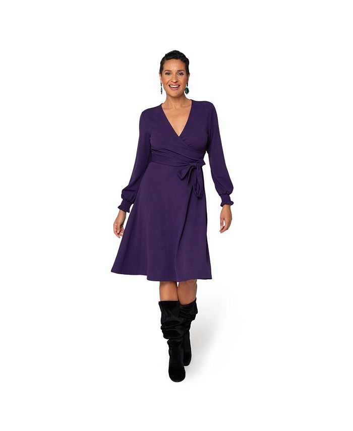 Vestido Blusa com Manga Envoltória Perfeito Leota Feminino Roxo Tamanho P