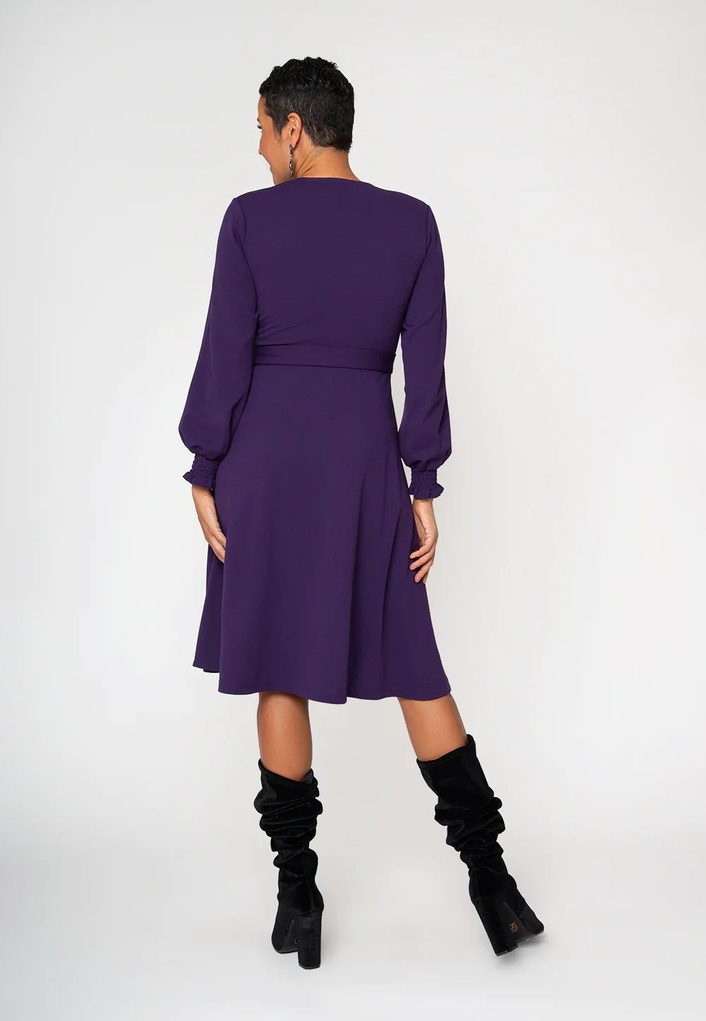 Vestido Blusa com Manga Envoltória Perfeito Leota Feminino Roxo Tamanho P