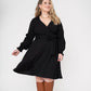 Vestido Blusa com Manga Envoltória Perfeito Leota Feminino Preto