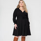 Vestido Blusa com Manga Envoltória Perfeito Leota Feminino Preto