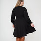 Vestido Blusa com Manga Envoltória Perfeito Leota Feminino Preto