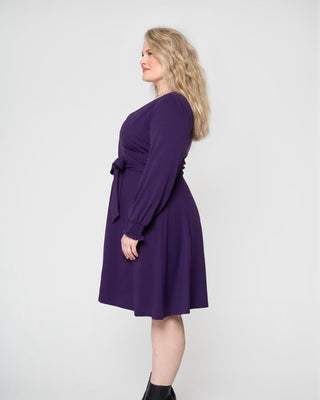Vestido Blusa com Manga Envoltória Perfeito Leota Feminino Roxo Tamanho 2X