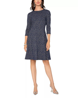 Vestido de malha jacquard Katherine da Leota para mulheres, preto, tamanho pequeno