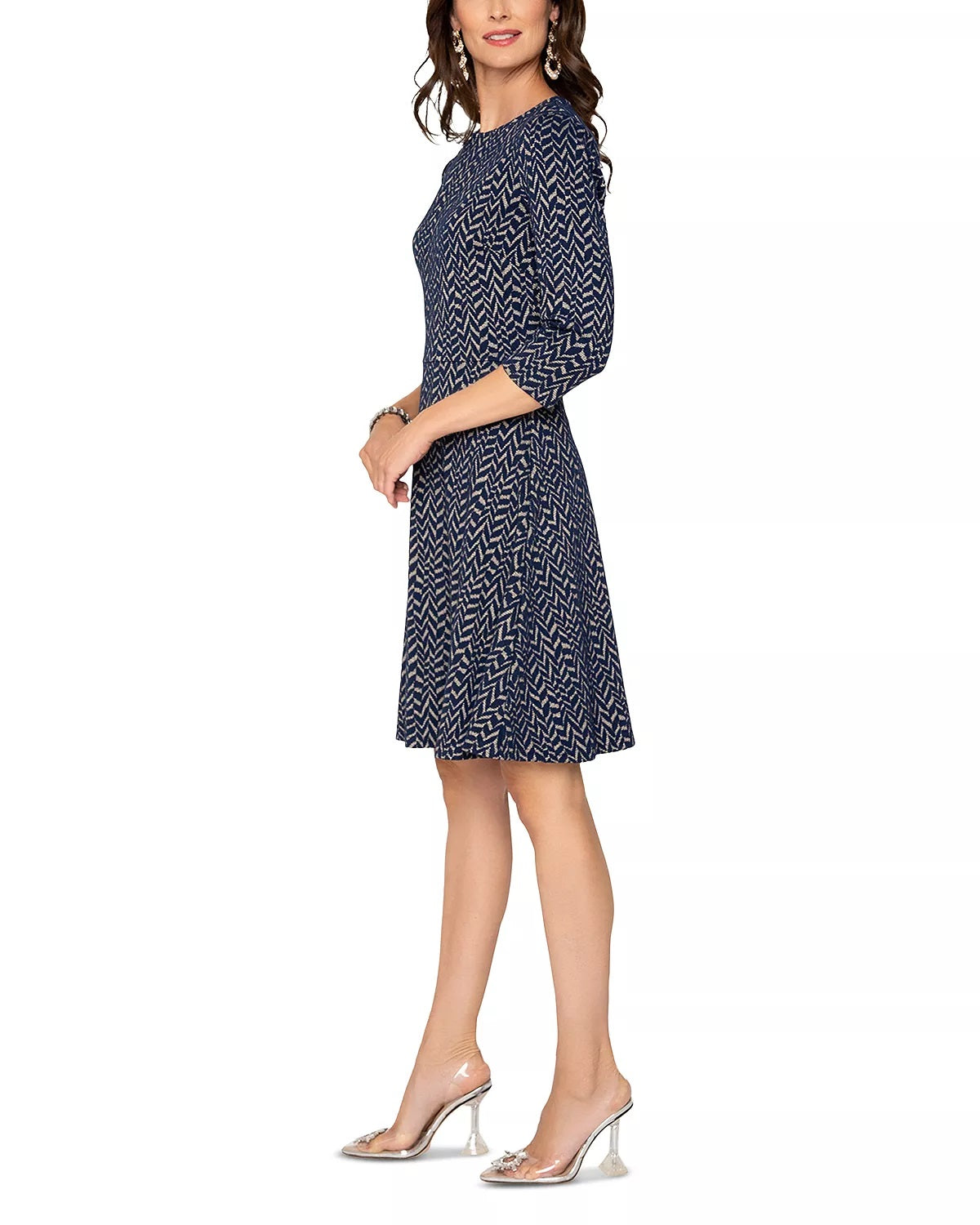 Vestido de malha jacquard Katherine da Leota para mulheres, preto, tamanho pequeno