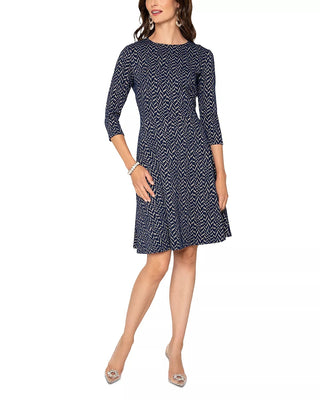 Vestido de malha jacquard Katherine da Leota para mulheres, preto, tamanho pequeno