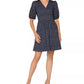 Vestido de malha jacquard Leota Mabel com mangas bufantes, preto, tamanho pequeno
