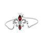 .925 Sterling Silver Marquise Garnet  and Diamond Accent Lariat 4â€-10â€ Fleur De Lis Adjustable Bolo Bracelet (H-I Color, SI1-SI2 Clarity)