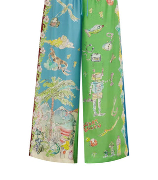 Alemais - Calça de seda Daria perna larga