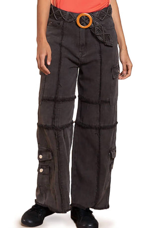 Pol - Calça Cargo de Perna Larga Harmony