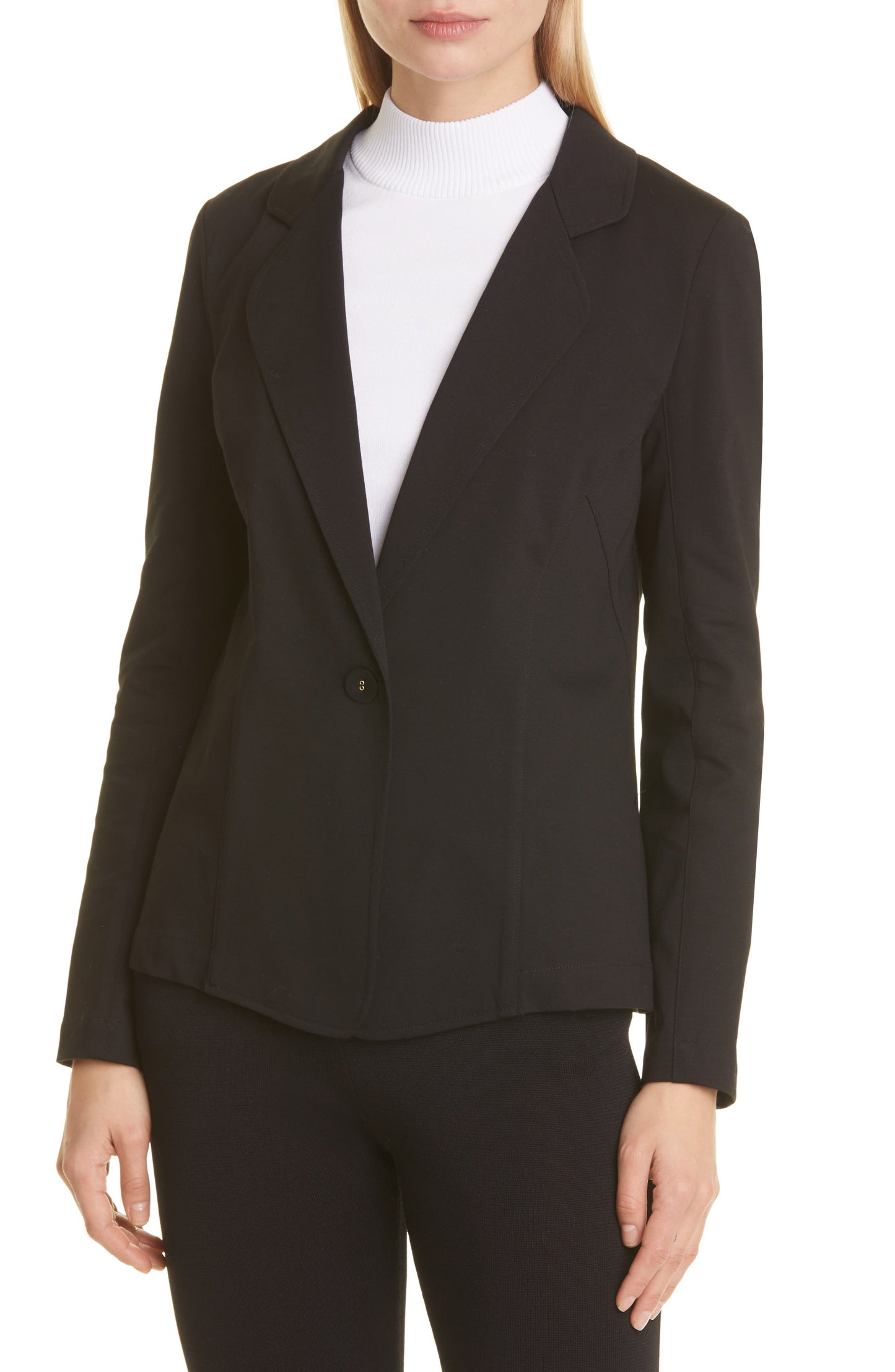 Donna Karan New York Luxe Cotton Blend Blazer in Black , Size 6