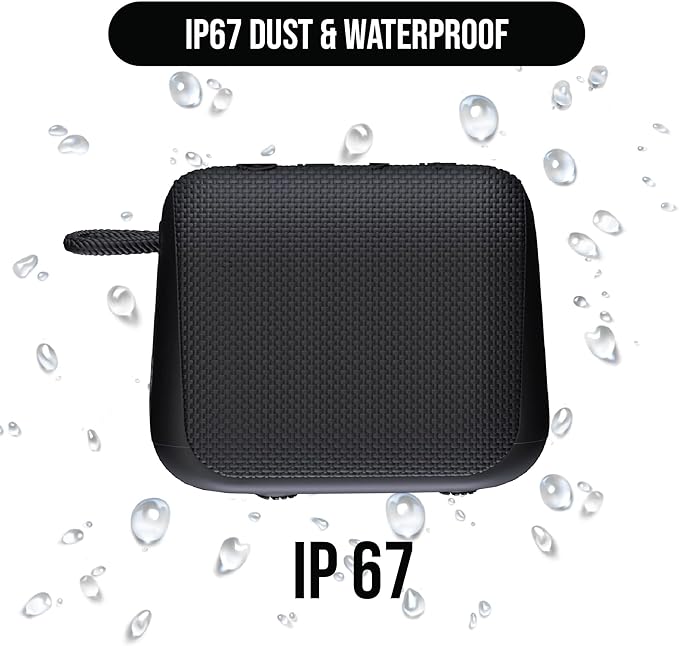 Caixa de som Raycon Everyday com microfone IP67 à prova de poeira e água TWS Multilink Bluetooth 5.0 Caixa de som portátil sem fio para ambientes externos para casa, áreas externas, viagens (preto carbono)
