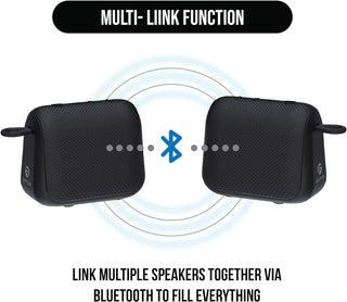 Caixa de som Raycon Everyday com microfone IP67 à prova de poeira e água TWS Multilink Bluetooth 5.0 Caixa de som portátil sem fio para ambientes externos para casa, áreas externas, viagens (preto carbono)