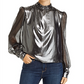 Top transparente metálico feminino Generation Love, prateado, tamanho XS