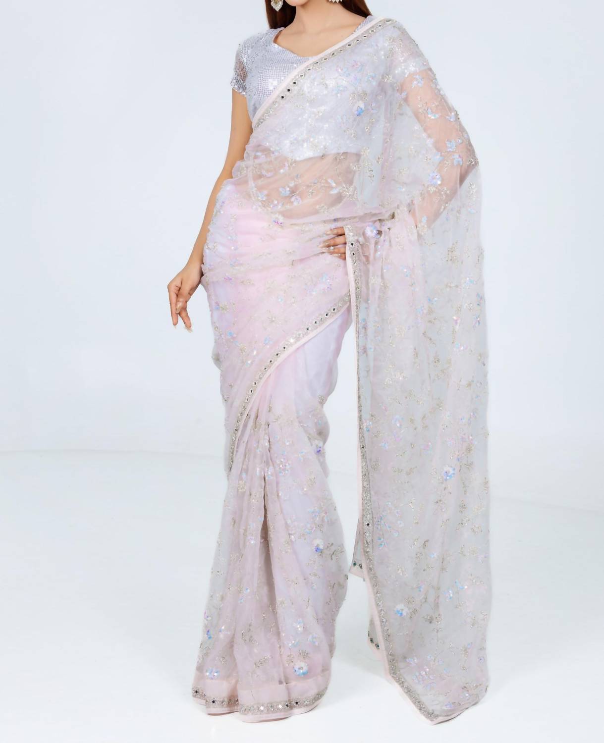 Zaalima Fashion - Shimmer Embroidered Organza Saree