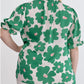 Entro - Poppy Floral Mock Neck Puff Sleeve Top