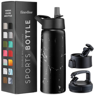 Garrafa de água esportiva térmica com canudo 