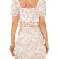 1. State Womens Printed Square Neck Cropped Branco Tamanho Médio