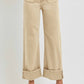 Risen - Latte High Rise Cuffed Jeans