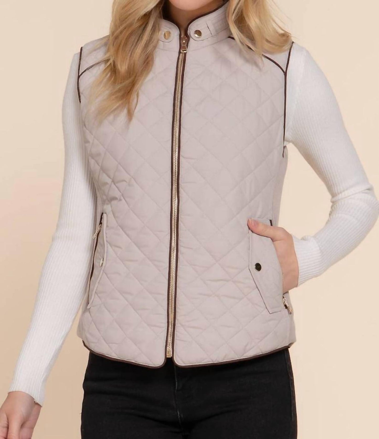 Active Usa - Quilted Zip Up Vest