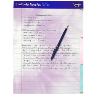 Bloco de notas para pasta de arquivo - Pacote com 12 