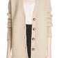 La Ligne Basket Stitch Cashmere Cardigan in Tan, Size Large