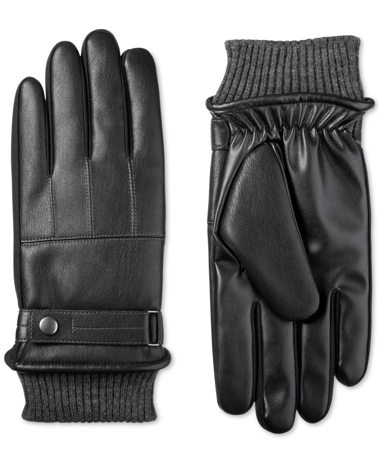 isotoner-mens-faux-nappa-leather-smart-touch-winter-gloves-black-xl-6