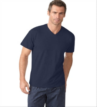 Camiseta masculina Alfani com decote em V, azul, tamanho XX-G