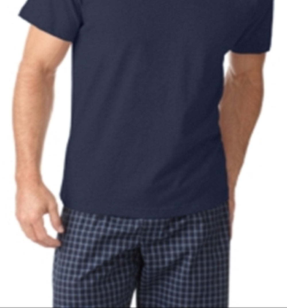 Camiseta masculina Alfani com decote em V, azul, tamanho XX-G