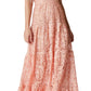 Vestido longo de renda Melina feminino da The Population, rosa, tamanho médio