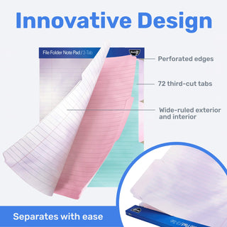 Bloco de notas para pasta de arquivo - Pacote com 12 