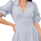 1.state Vestido curto feminino com manga bufante e camadas, azul, tamanho M