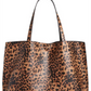 Bolsa tote reversível de couro sintético Street Level em leopardo/preto