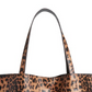 Bolsa tote reversível de couro sintético Street Level em leopardo/preto