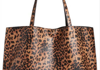 Bolsa tote reversível de couro sintético Street Level em leopardo/preto