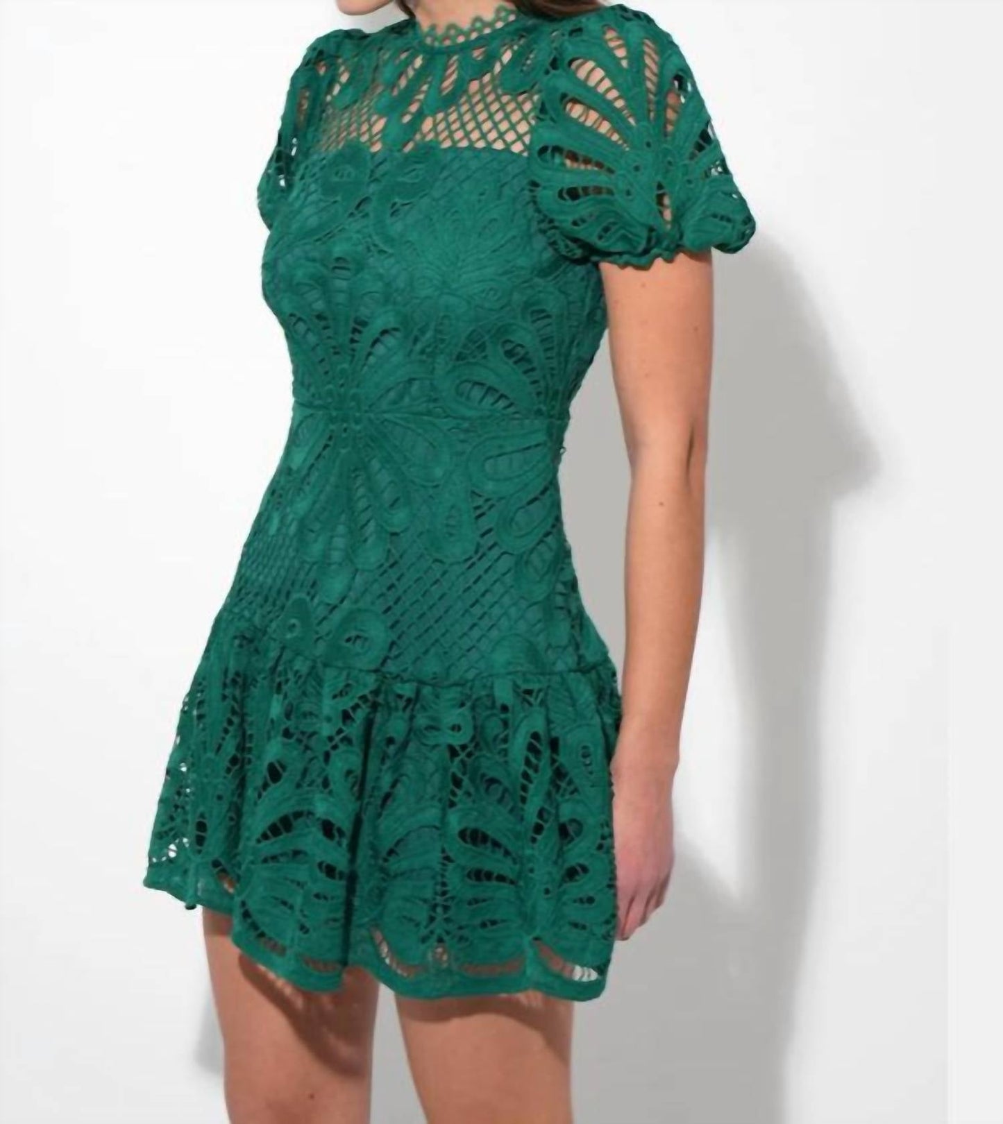 Adelyn Rae - Clarisse A-line Placement Lace Mini Dress