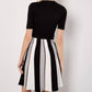 Apricot - Monochrome Stripe Knitted Mini Dress