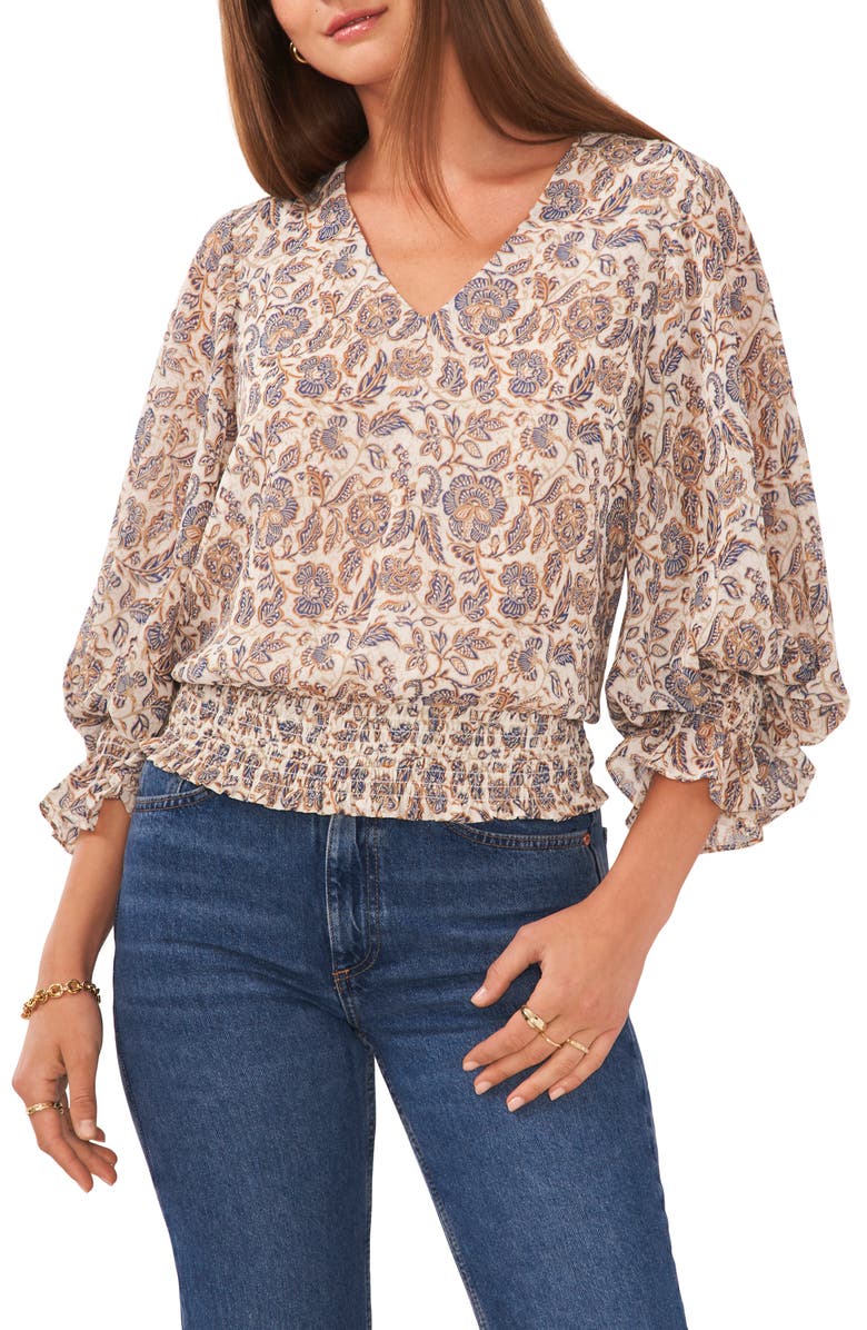 Blusa estampada 1.STATE, marrom marfim, tamanho G