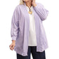 On The Plus Side - Becky Solid Long Sleeve Cotton Knit Plus Size Jacket