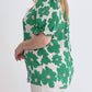 Entro - Poppy Floral Mock Neck Puff Sleeve Top