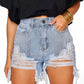 Buddylove - Elvis Crystal Fringe Denim Shorts