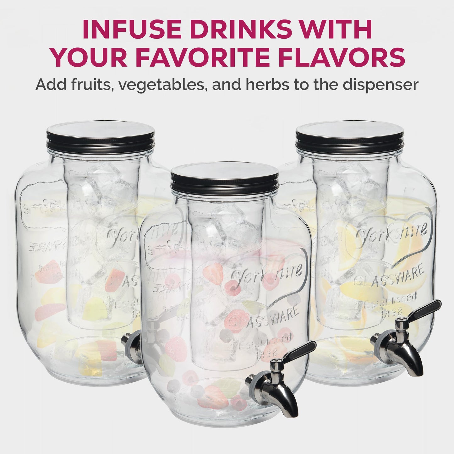 Dispensador de bebidas de vidro 