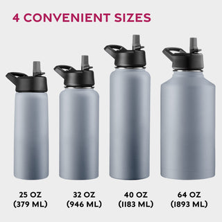 Garrafa de água esportiva térmica com canudo 