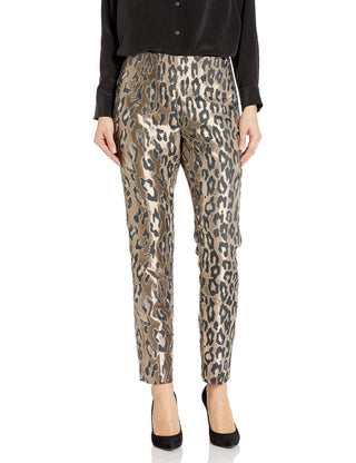 Vince Camuto Feminino Leopard Jacquard Zíper Lateral Slim Rich Black 2