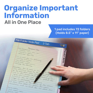 Bloco de notas para pasta de arquivo - Pacote com 12 