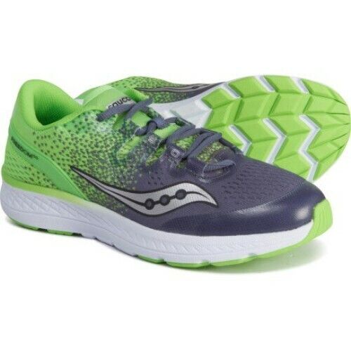 Tênis de corrida Saucony Kids Freedom ISO cinza/slime tamanho 1 M