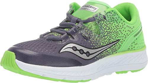 Tênis de corrida Saucony Kids Freedom ISO cinza/slime tamanho 1 M