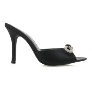 Billini - Sandália feminina sem cadarço com salto alto Leilah Bow Heel