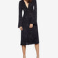 Vestido plissado com costas abertas e estampado Avec Les Filles para mulheres, preto, tamanho 6