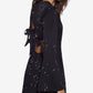 Vestido plissado com costas abertas e estampado Avec Les Filles para mulheres, preto, tamanho 6